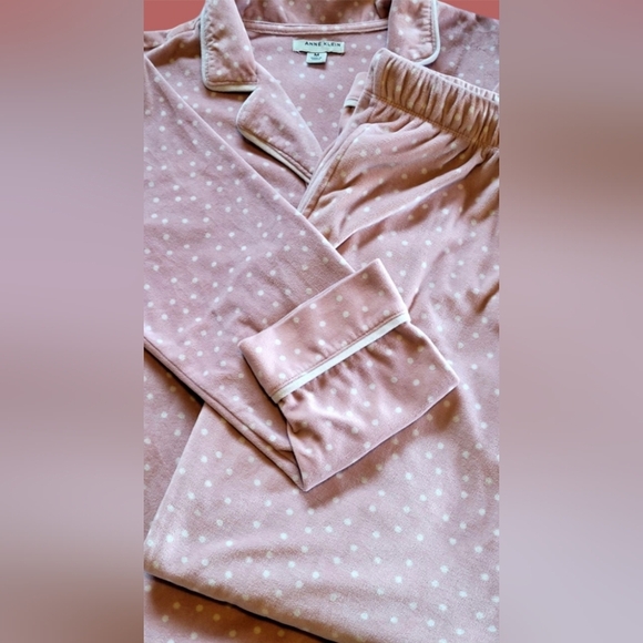 ANNE KLEIN WOMEN'S "I LOVE LUCY" PINK W/WHITE POLKA DOT PAJAMA SET SZ MED - Picture 5 of 9